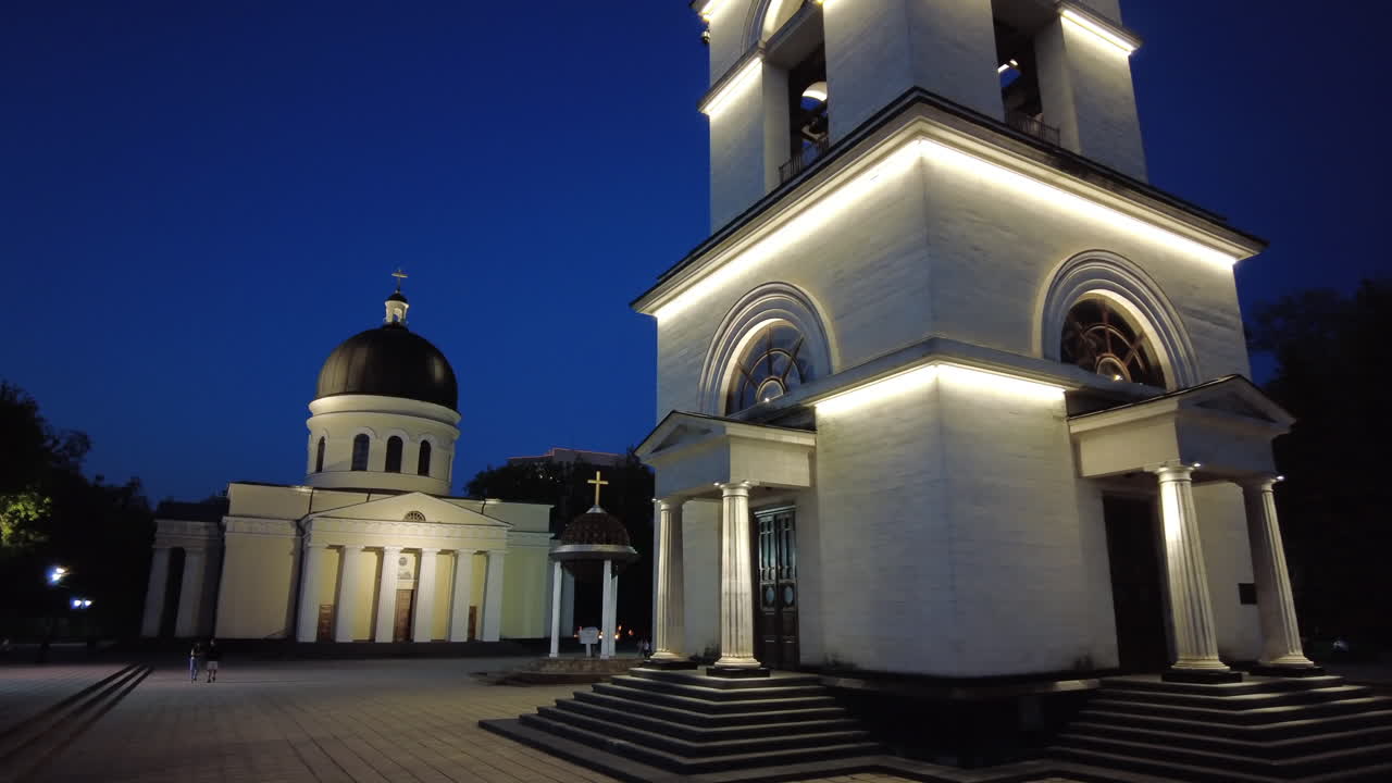 Chisinau, Moldova - May 11, 2021: The Metropolitan Cathedral of Christ's Nativity in the evening