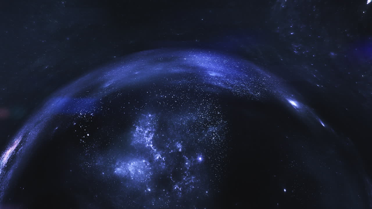 Dark blue giant wormhole curves the space around it