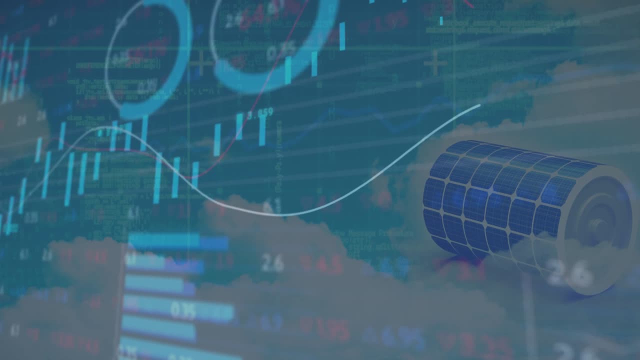 하늘의 구름에 대한 통계 및 증권 시장 데이터 처리의 애니메이션