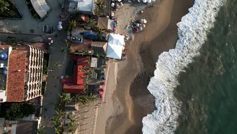 puerto vallarta aerial top down of main beach in old romantic town mexico riviera nayarit travel destination hotel building