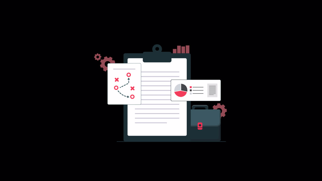 Animated Business Strategy and Data Analysis Concept
