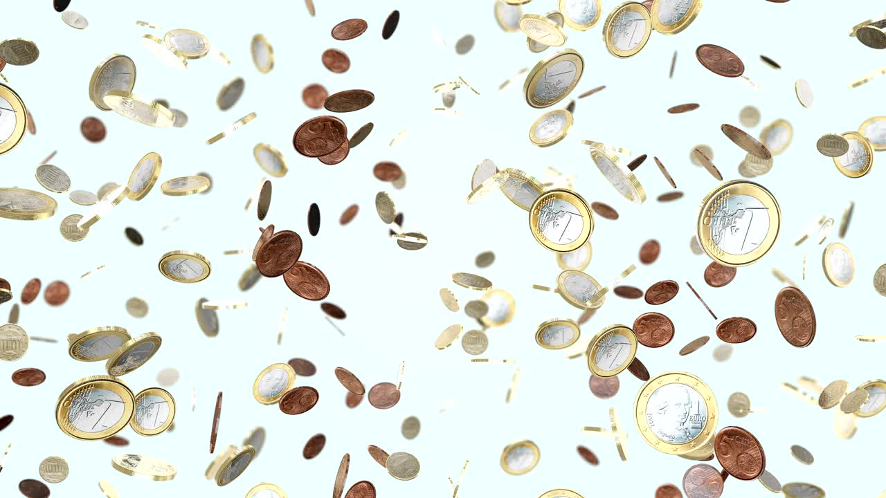 concepto de dinero y economía. lluvia de las monedas. tesoro. éxito comercial