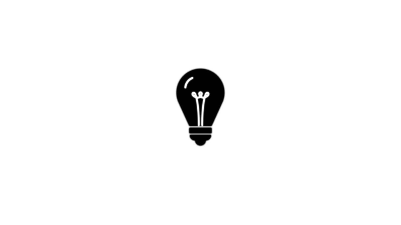 Icona animata di lampadina che si accende e si spegne