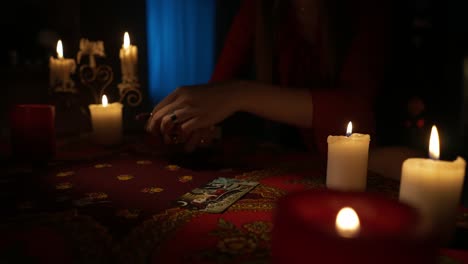 Tarot Card Reading in a Dark Room