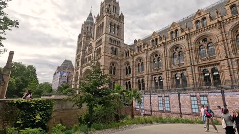 tourists outside the historic museum building