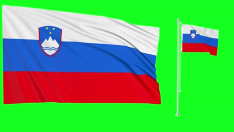 Green-Screen-Waving-Slovenia-Flag-or-flagpole