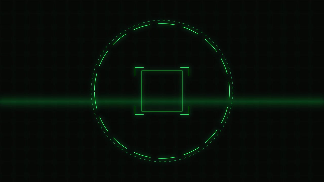 Digital Green HUD Target Interface Animation