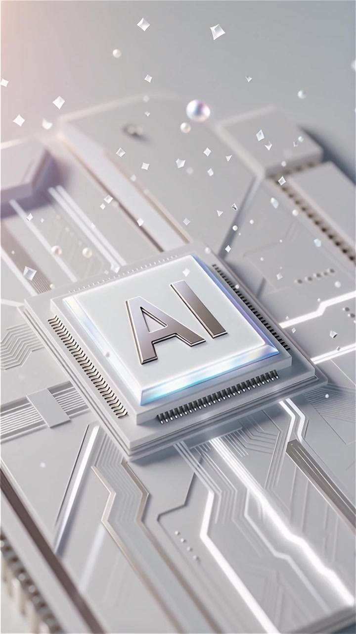 Futuristic AI Chip Motherboard Technology Background