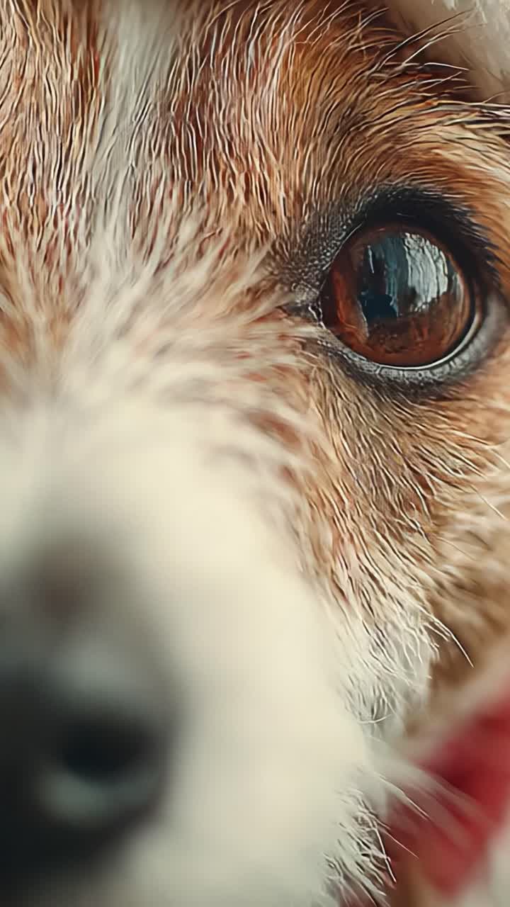 An Intimate Look at a Dog's Expressive Eyes: Capturing the Depth and Warmth of Canine Emotions in Two Stunning Frames