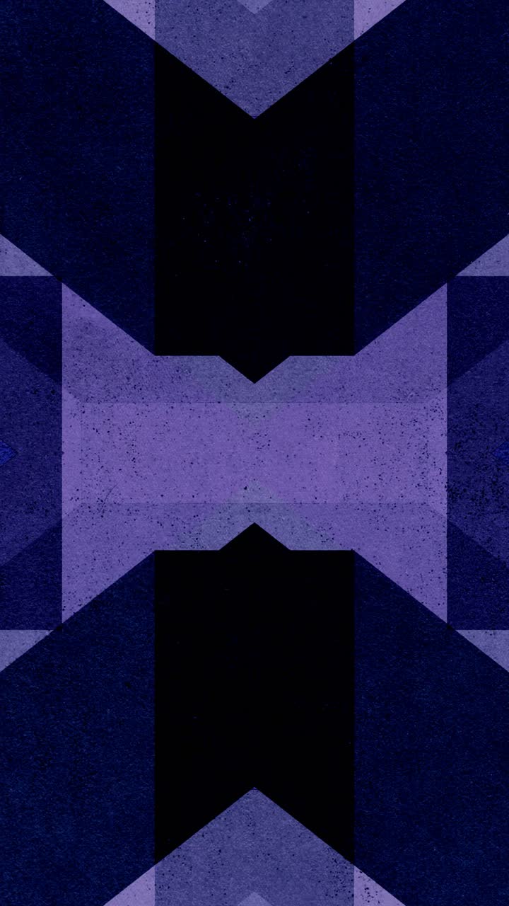 Animación de patrones geométricos abstractos con formas azules y moradas
