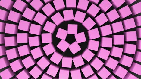 conjunto de diferentes colores cubos 3d rotación de animación. vista superior 4k bucle sin costuras formas de imágenes de fondo.