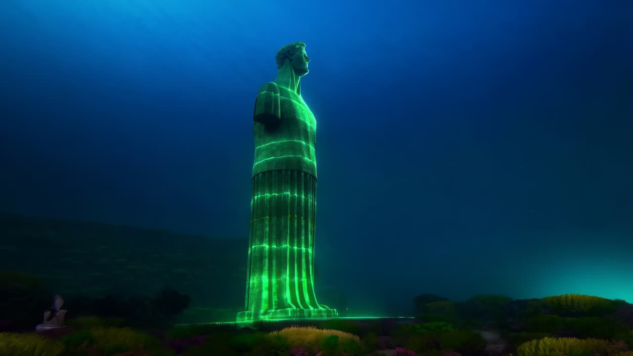 Ancient Statue Underwater