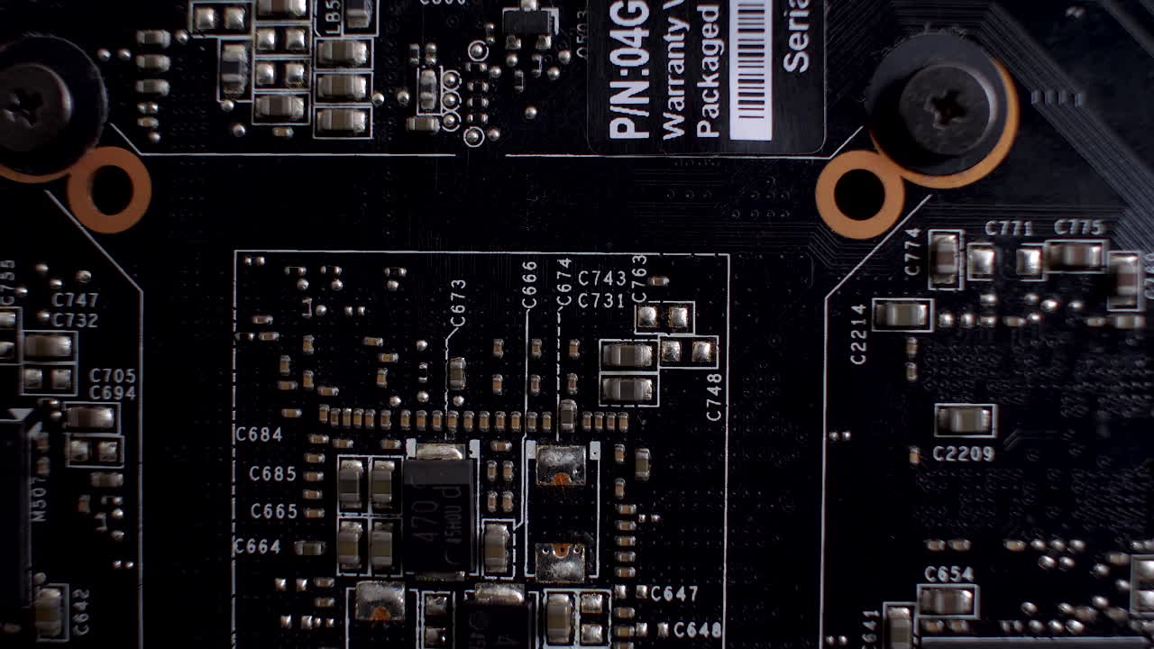 близкий вид материнской платы пк