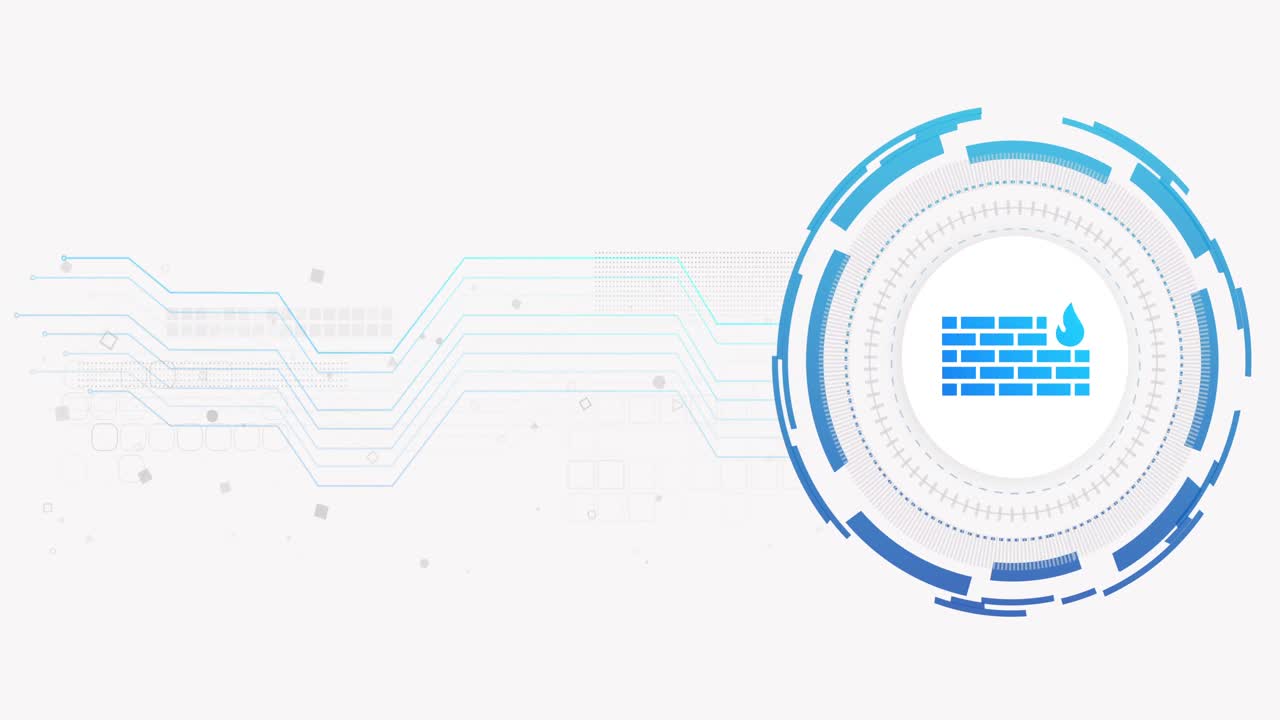 Animation of network of connections and wall on white background