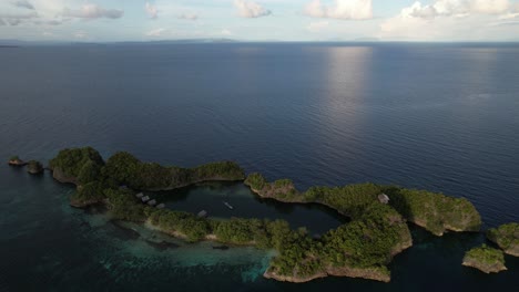 Straight-shot-of-a-lake-with-small-islands-around-in-the-last-paradise-Raja-Ampat-Indonesia