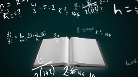 ecuaciones matemáticas contra el libro abierto