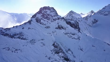 majestic alpine peaks covered in snow