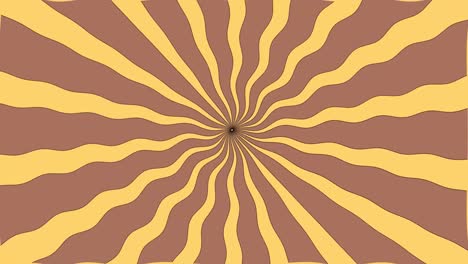 retro style background 70s style, spiral of brown and yellow animation, groovy