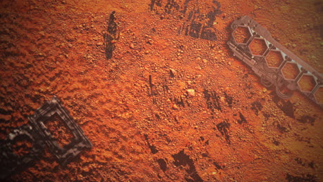 fondo cinematográfico con formas en el planeta marte y cámara de movimiento
