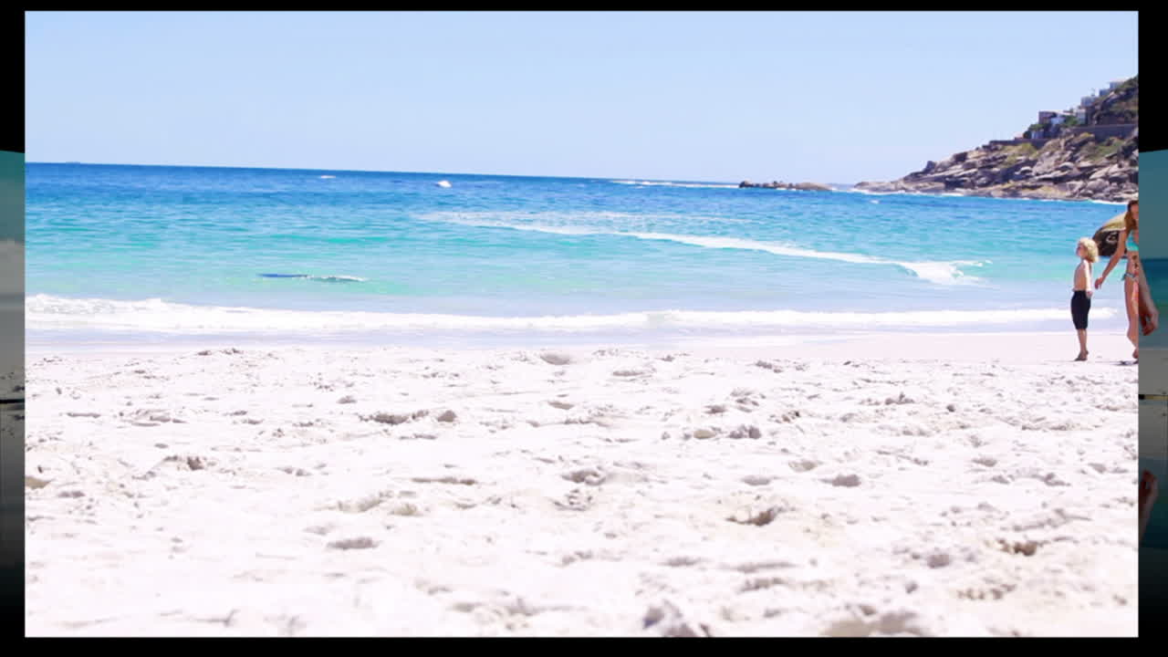 휴가 클립을 손으로 스크롤하는 것