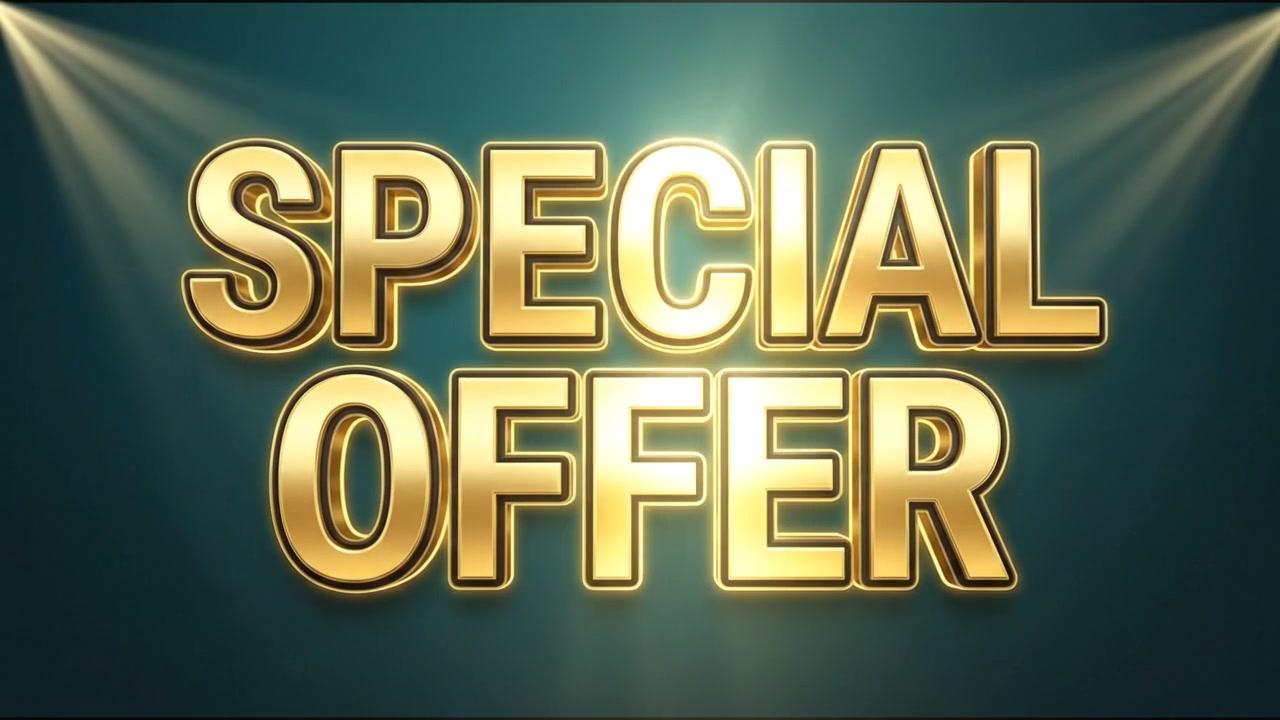 Special Offer Promotional Text Banner Animation With Vibrant 3D Typography