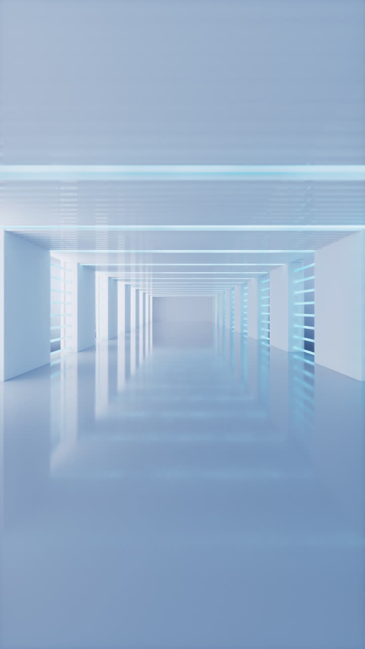 Empty white tunnel, 3d rendering.