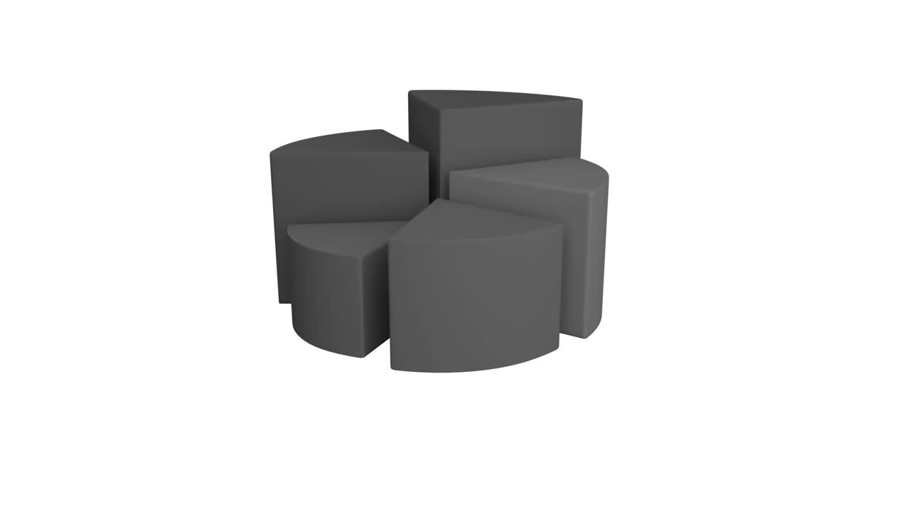 Pie chart showing changing statistics