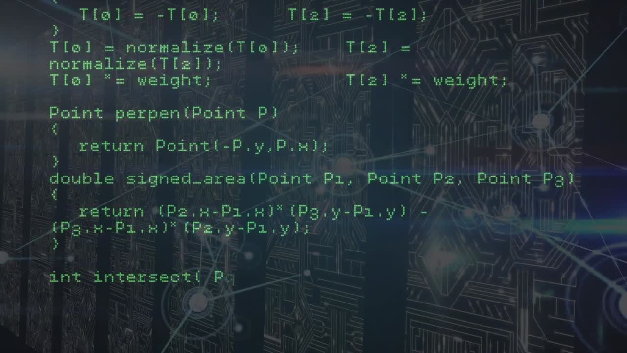 Animation of data processing and connections over integrated circuits and servers