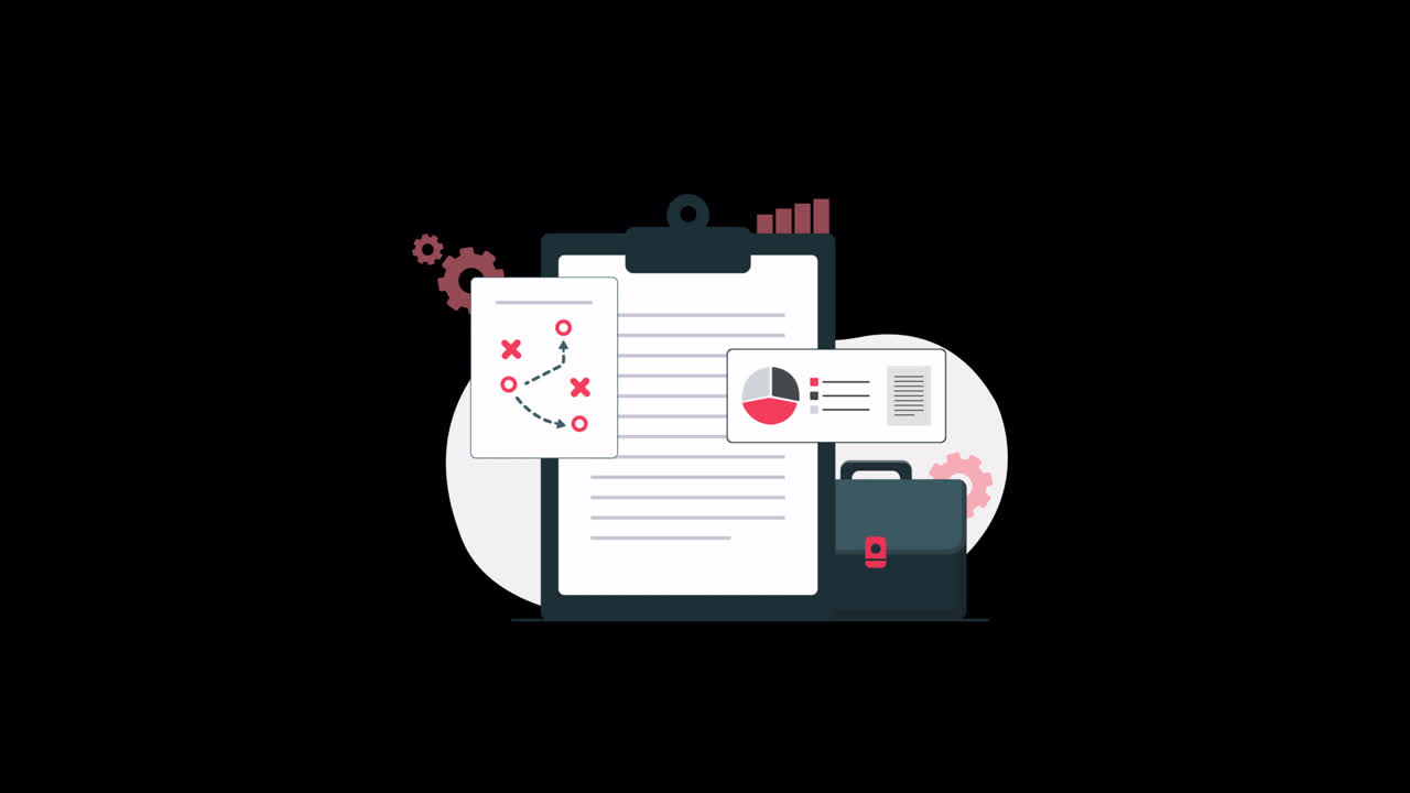 Animated Illustration of Business Data Analysis and Planning