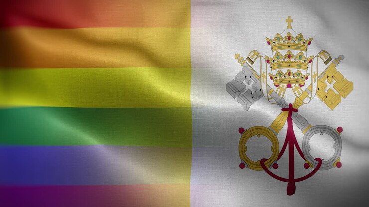 Bandiera LGBT della Città del Vaticano Santa Sede, sfondo in loop 4K