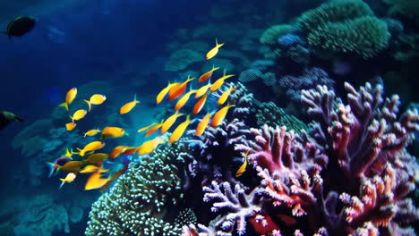 vibrant coral reef and fish
