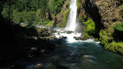 aerial view of mill creek waterfall on the rogue river in southern oregon