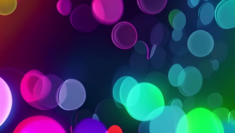 animación de luces bokeh coloridas sobre un fondo oscuro