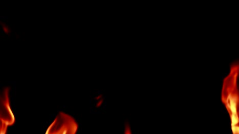 realistic fire flames burn movement frame on black background loop seamless ready