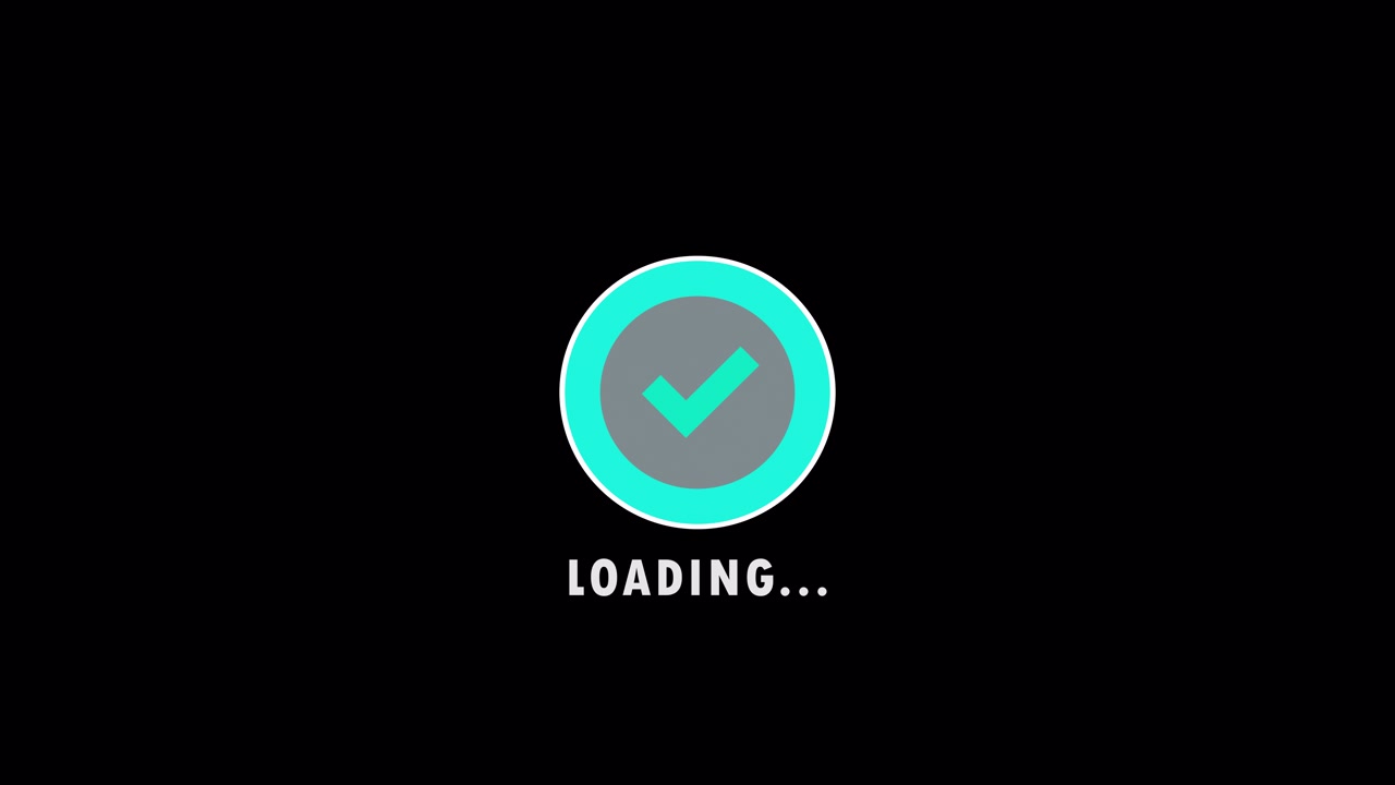 Animated Loading Circle with Progress Bar and Completion Checkmark