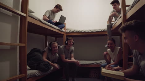 students in a dorm room
