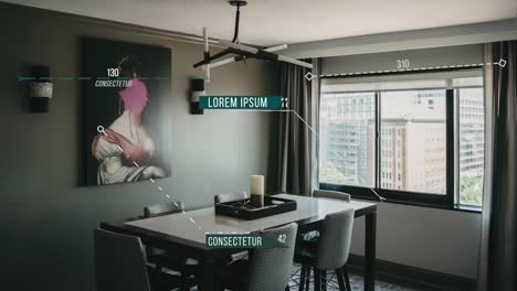 interior of a modern home with dining and kitchen area