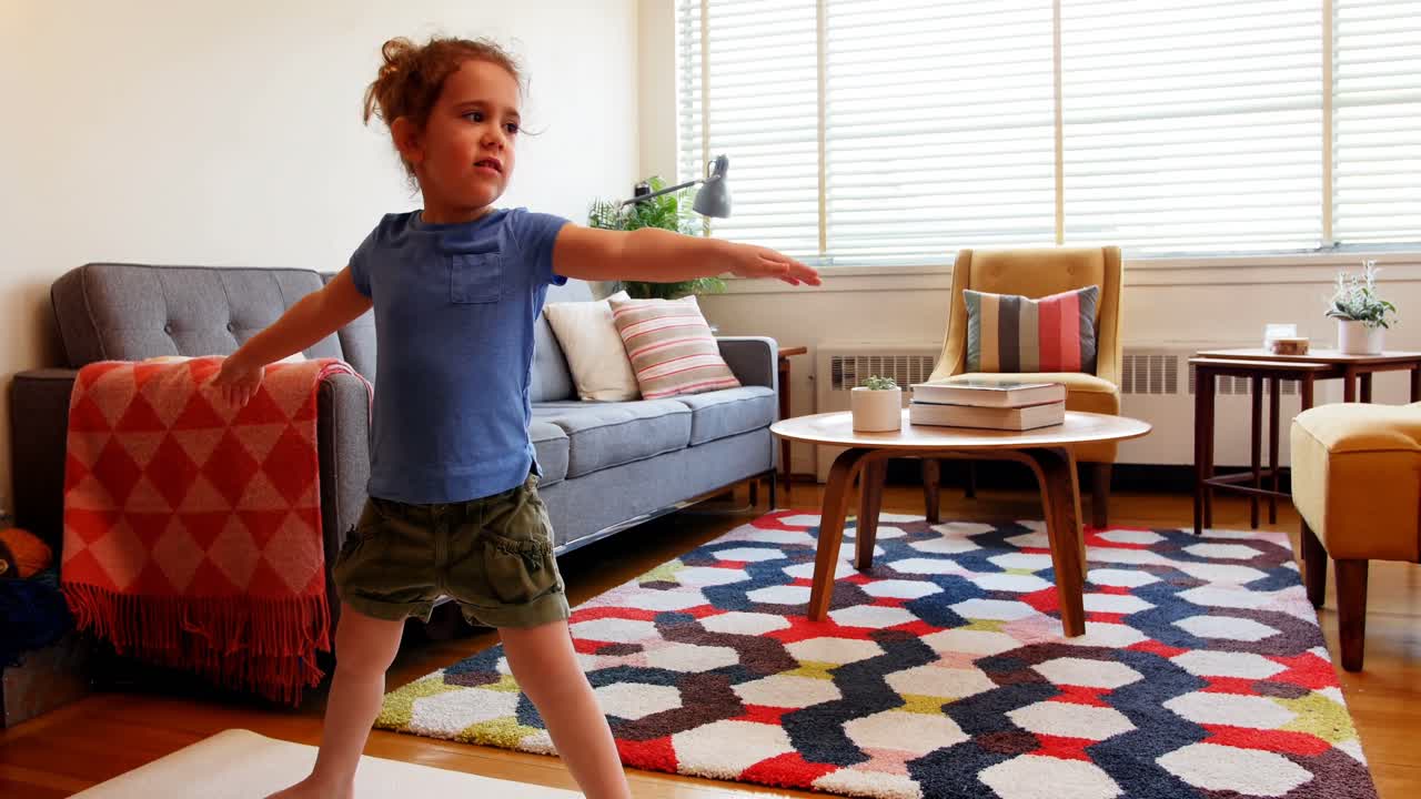 Girl playing at home