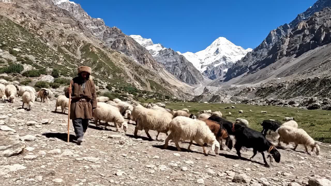 Bir Dağ Vadisinde Çoban ve Sürüsü