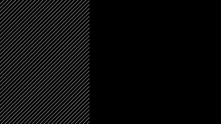 Abstrakt bevægelsesgrafik med diagonale hvide linjer, der udvider sig på sort baggrund