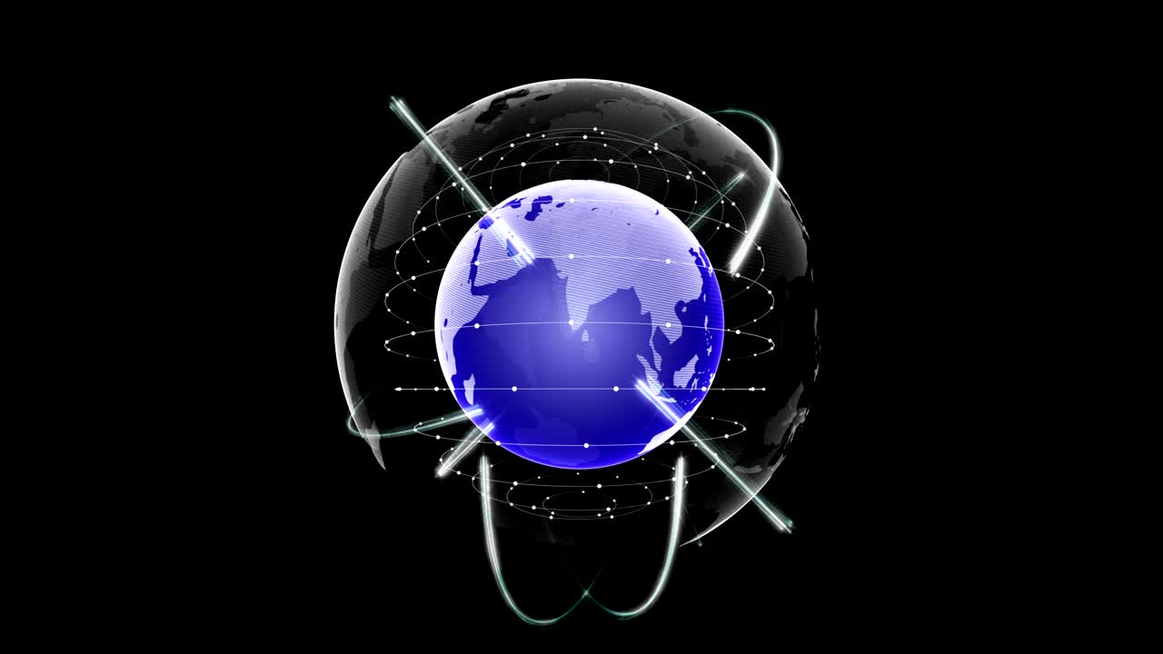 tierra, animación del concepto de la red de conexión, con matte alfa, renderización, fondo, bucle