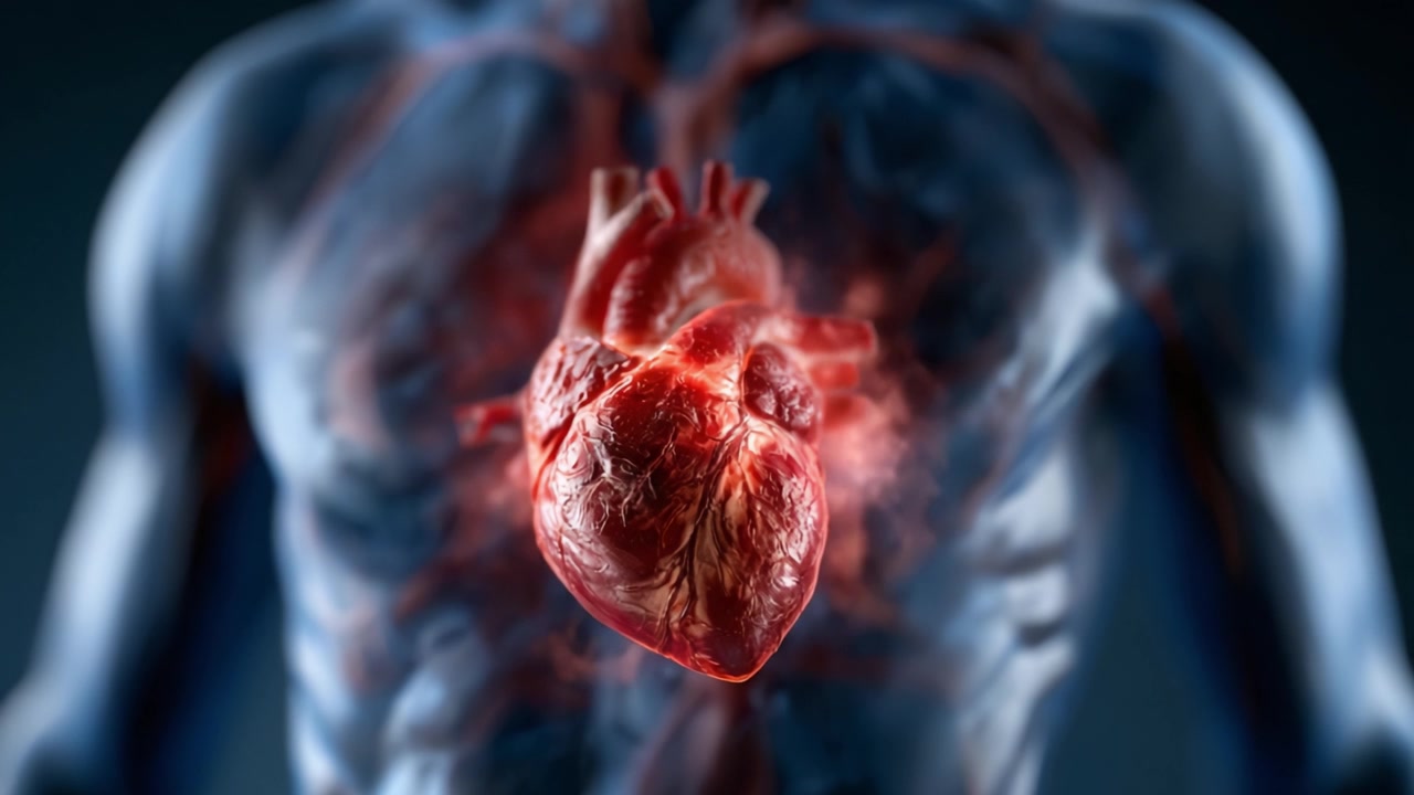 A Detailed Visualization of a Human Heart Exhibiting Intricate Structures and Vivid Colors, Highlighting Its Significance in Circulatory Systems and Overall Health.