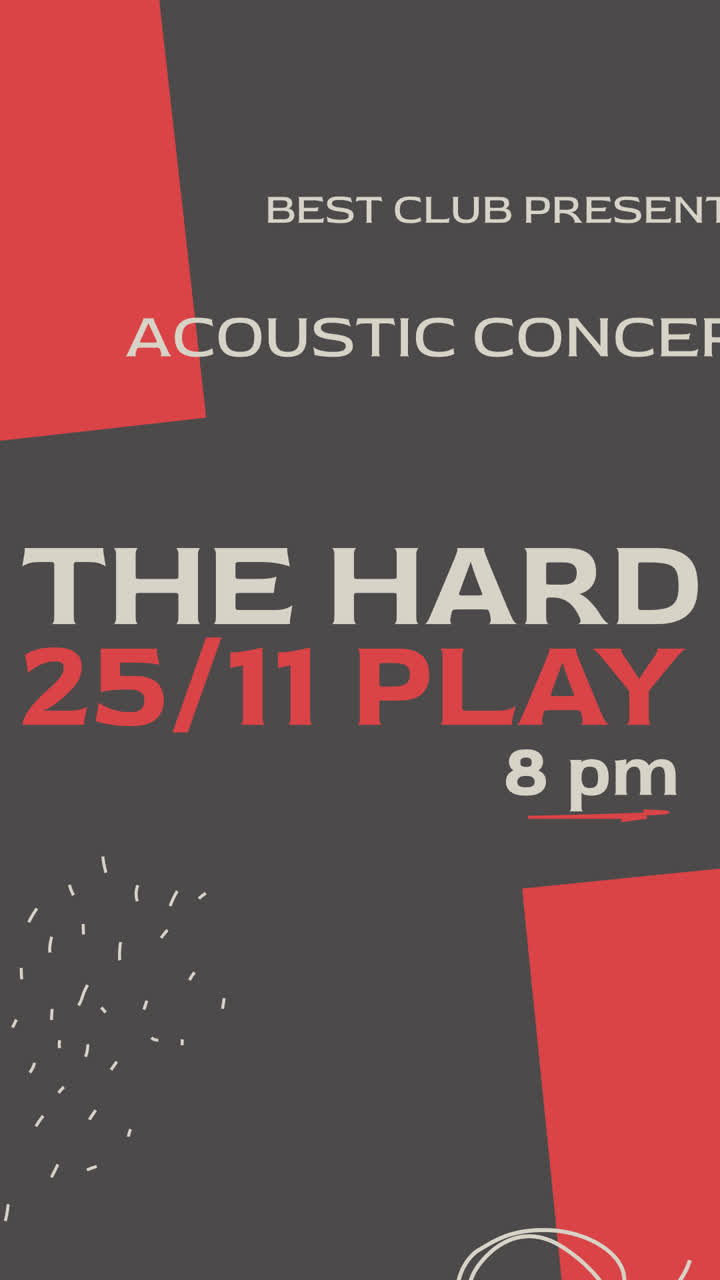 Acoustic Concert Poster for The Hard 25/11 Play