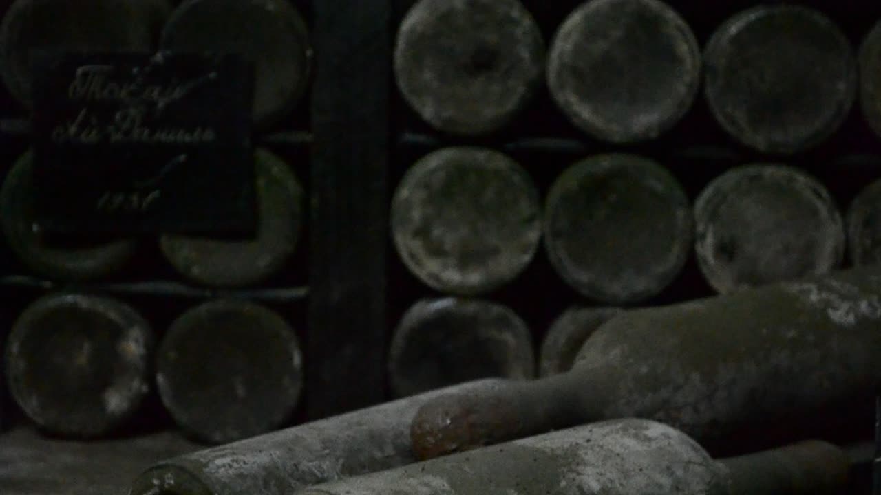 Lunga cantina con vino unico