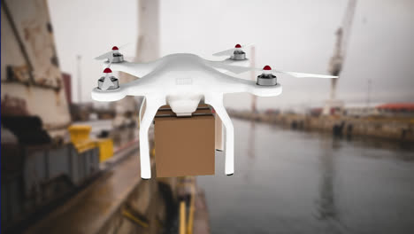 Drone carrying a package for delivery
