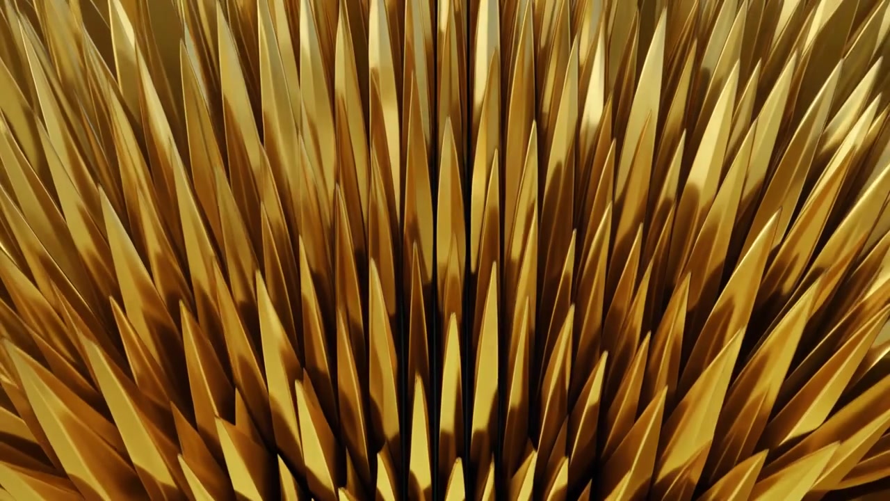 Abstrakter Hintergrund mit sich bewegenden goldenen Spitzen