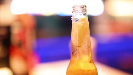 lime inserted into beer bottle in bangkok