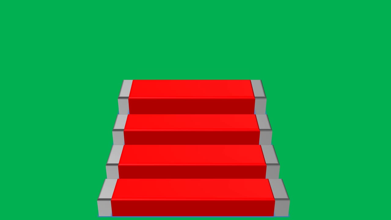 녹색 화면 배경으로 무대 모션 그래픽을 향한 단계