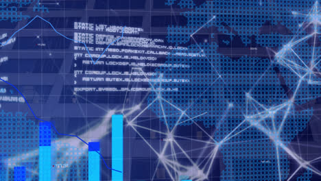 Animación-Del-Procesamiento-De-Datos-Y-Red-De-Conexiones-Sobre-El-Mapa-Mundial