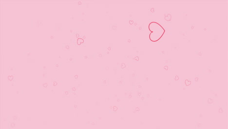 pink heart outlines floating up on pale pink background